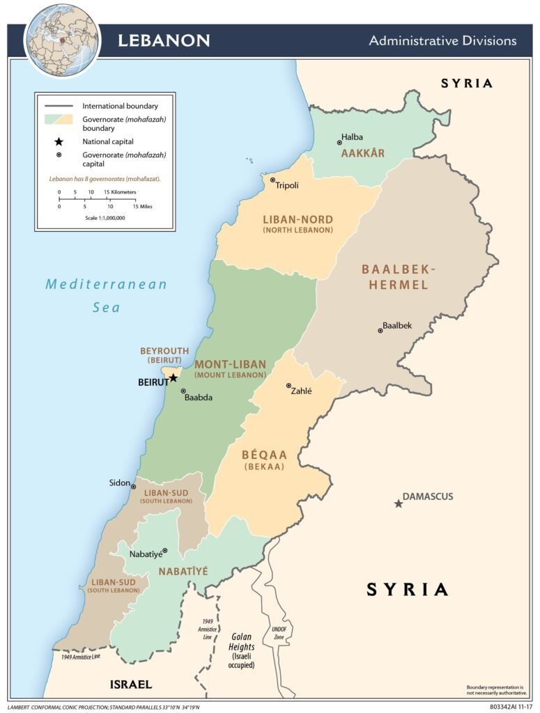 Líbano - División administrativa