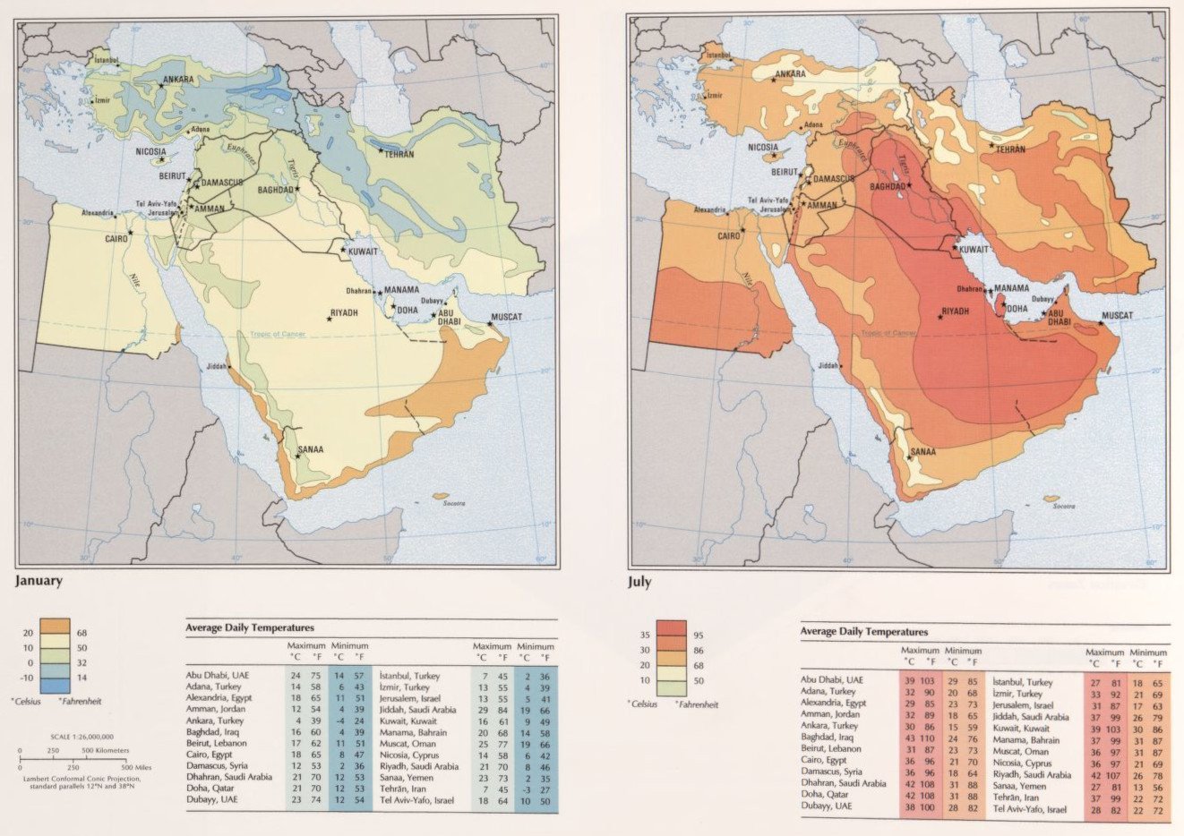 Oriente Medio - Temperaturas