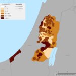 Densidad de población en Gaza y Cisjordania, 2000