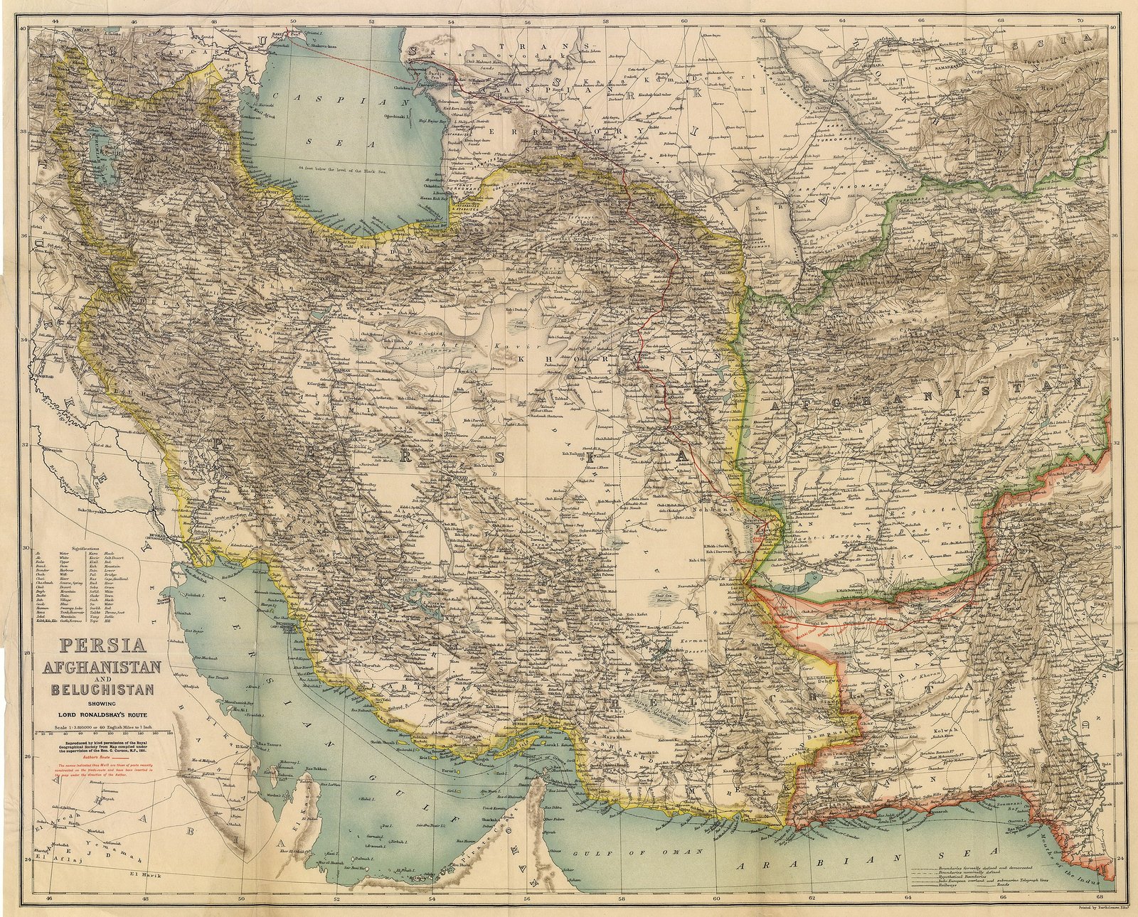 Persia, Afganistán y Baluchistán, 1891